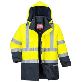 Portwest - S779YNRM - sz M Bizflame Rain Hi-Vis Multi-Protection Jacket - Yellow/Navy