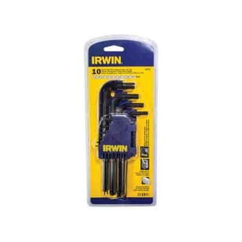 IRWIN T10757 Long Arm Ball End Hex Key Set, 10 Piece (1.5-10mm)