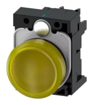 Siemens, SIRIUS ACT, Panel Mount Yellow LED Pilot Light Complete, 22mm Cutout, IP20, 24 V ac/dc