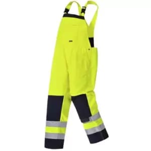 Portwest - TX72YNRL - sz L Girona Hi-Vis Bib & Brace - Yellow/Navy - Yellow/Navy