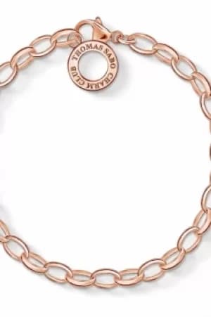 Ladies Thomas Sabo Rose Gold Plated Sterling Silver Charm Club Charm Bracelet X0031-415-12-S
