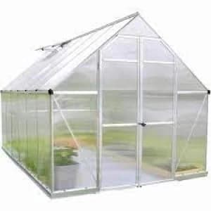 Palram Essence Silver 8 x 12ft Greenhouse Polycarbonate, Aluminium, Steel