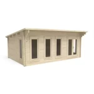 Forest Wolverley 6.0m x 4.0m Log Cabin Double Glazed 24kg Polyester Felt, No Underlay - Installation Included