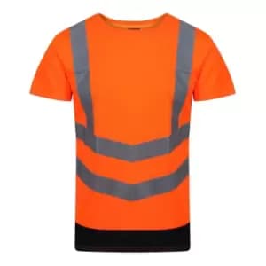 Regatta Mens Pro High-Vis Short-Sleeved T-Shirt (3XL) (Orange/Navy)