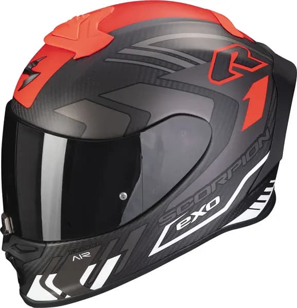 Scorpion Exo-R1 Evo Carbon Air Supra Matt Black-Silver-White Full Face Helmet M
