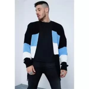 I Saw It First Black & White Stripe Knitted Cardigan - Black