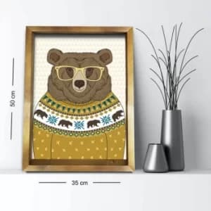 3550AHS-035 Multicolor Decorative Framed MDF Painting