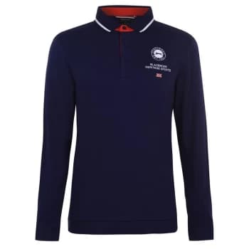 Slazenger Long Sleeve Sport Polo Shirt Mens - Navy