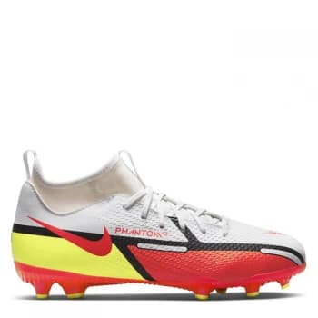 Nike Phantom GT Academy DF Junior FG Football Boots - White/Crimson