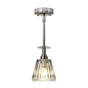 1 Light Ceiling Pendant Light Brushed Nickel IP44, G9