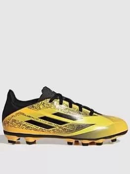 adidas JUNIOR MESSI X SPEED FORM.4 FIRM GROUND FOOTBALL BOOT, Gold, Size 11