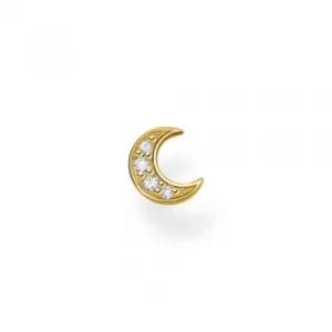 THOMAS SABO Gold Plated Cubic Zirconia Moon Single Stud Earring...