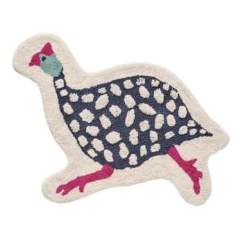 Joules Guinea Fowl Bath Mat - Turquoise