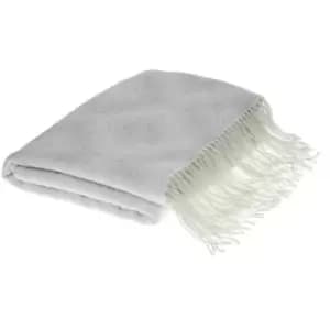 Laura Ashley Payton Silver Throw, Mohair, Check