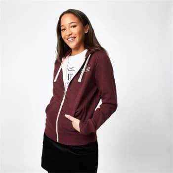 Jack Wills Susan Embroidered Zip Hoodie - Damson