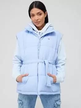 Tommy Jeans Belted Padded Vest - Blue