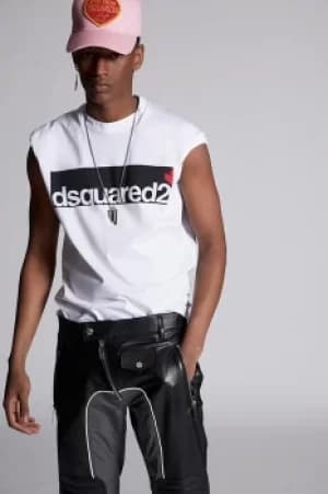 DSQUARED2 Men Short sleeve t-shirt White Size L 100% Cotton