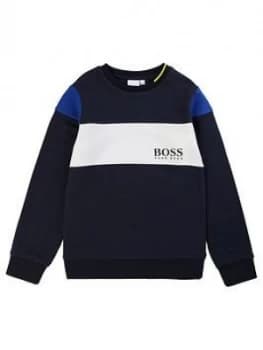 Hugo Boss Block Crew Neck Sweatshirt Navy Size 10 Years Kids