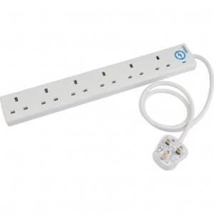 Draper 6 Socket Protected Extension Lead 0.75m