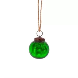 Green Vintage Glass Bauble Small