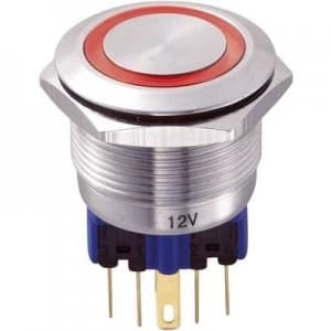 TRU COMPONENTS GQ22 11ER12V Tamper proof pushbutton 250 V AC 5 A 1 x OnOn IP65 momentary