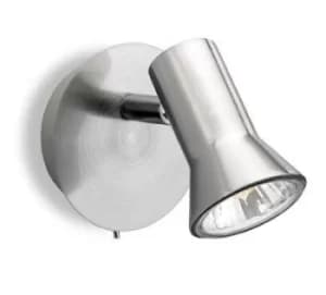 Magnum 1 Light Single Spot (Switched) Brushed Steel, GU10