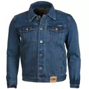 Duke Mens Western Trucker Style Denim Jacket (Large) (Stonewash)