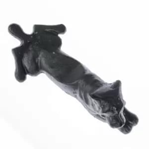 Heavyweight Cast Iron Dog Door Stop - Black - Homescapes