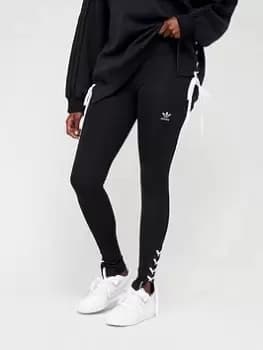 adidas Originals Laced High Waist Leggings - Black, Size 6, Women