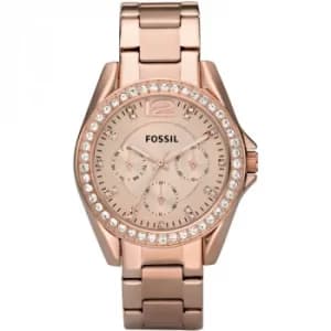 Ladies Fossil Riley Rose Gold Watch
