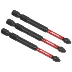 Sealey AK8258 Pozi #2 Impact Power Tool Bits 75mm - 3pc