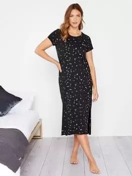 Long Tall Sally Cosmic Dreamer Maxi Nightdress - Black, Size 10-12, Women