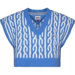 Tommy Jeans Tjw Super Crop Plaited Vest - Blue
