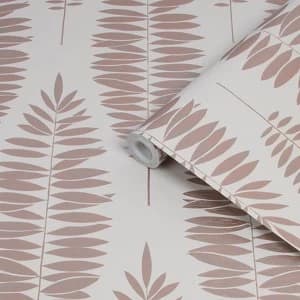 Boutique Lucia Beige Leaves Smooth Wallpaper