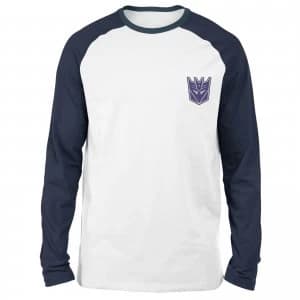 Transformers Decepticons Unisex Long Sleeved Raglan T-Shirt - White/Navy - L