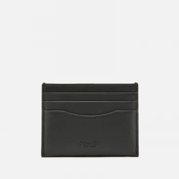 Coach Womens Glovetan Flat Card Case - Black