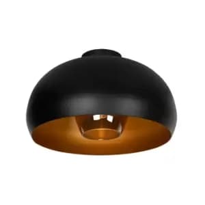 Sharan Retro Flush Ceiling Light - Ø38cm - 1xE27 - Black