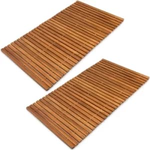 Bath Mat 2Pcs Acacia Wood FSC -certified