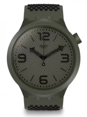 Swatch BBBubbles Khaki Rubber Strap Watch SO27M100