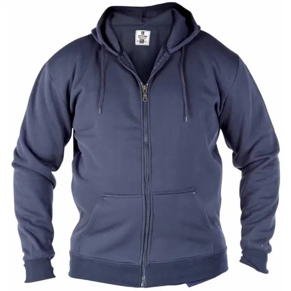 D555 by Duke Duke Plain Zip Hoodie Colour: NAVY, Size: 6XL