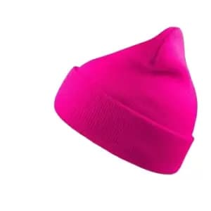 Atlantis Wind Double Skin Beanie With Turn Up (One Size) (Fuchsia)