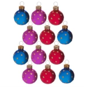 Mini Polka Dot Baubles (Set of 12)