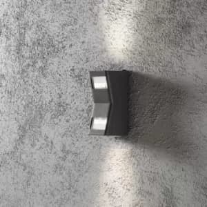 Potenza Outdoor Large Modern Up Down Wall Light, Anthracite GU10, IP54
