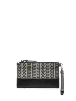 Marc Jacobs WOMEN The Top Zip Monogram Wristlet Wallet Beige