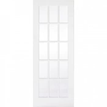 LPD SA15 White Primed 15 Light Clear Glazed Internal Door - 1981mm x 686mm (78 inch x 27 inch)