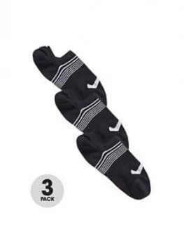 Nike Lightweight No-Show Training Sock (3 Pair), Black, Size 3.5-5=S, Women