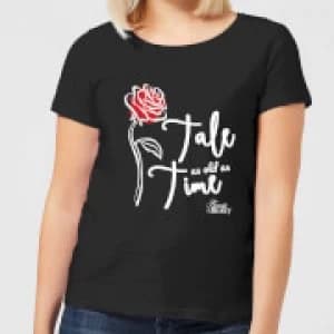 Disney Beauty And The Beast Tale As Old As Time Rose Womens T-Shirt - Black