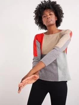 White Stuff Olivia Colourblock Jumper - Tan