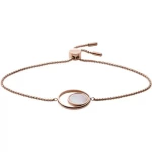 Skagen Agnethe Rose-Tone Stainless Steel Mother of Pearl Chain Bracelet