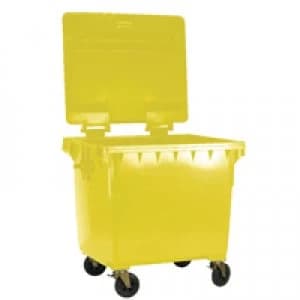 Slingsby Yellow Wheeled 1100 Litre Bin With Flat Lid 377397